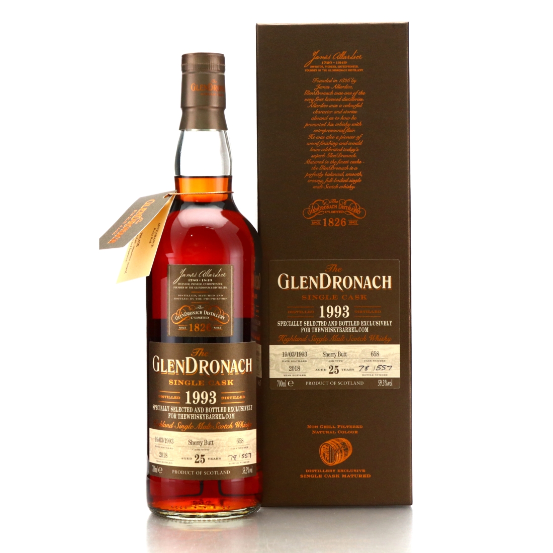 Glendronach 1993 Single Sherry Butt 25 Year Old #658 / TWB