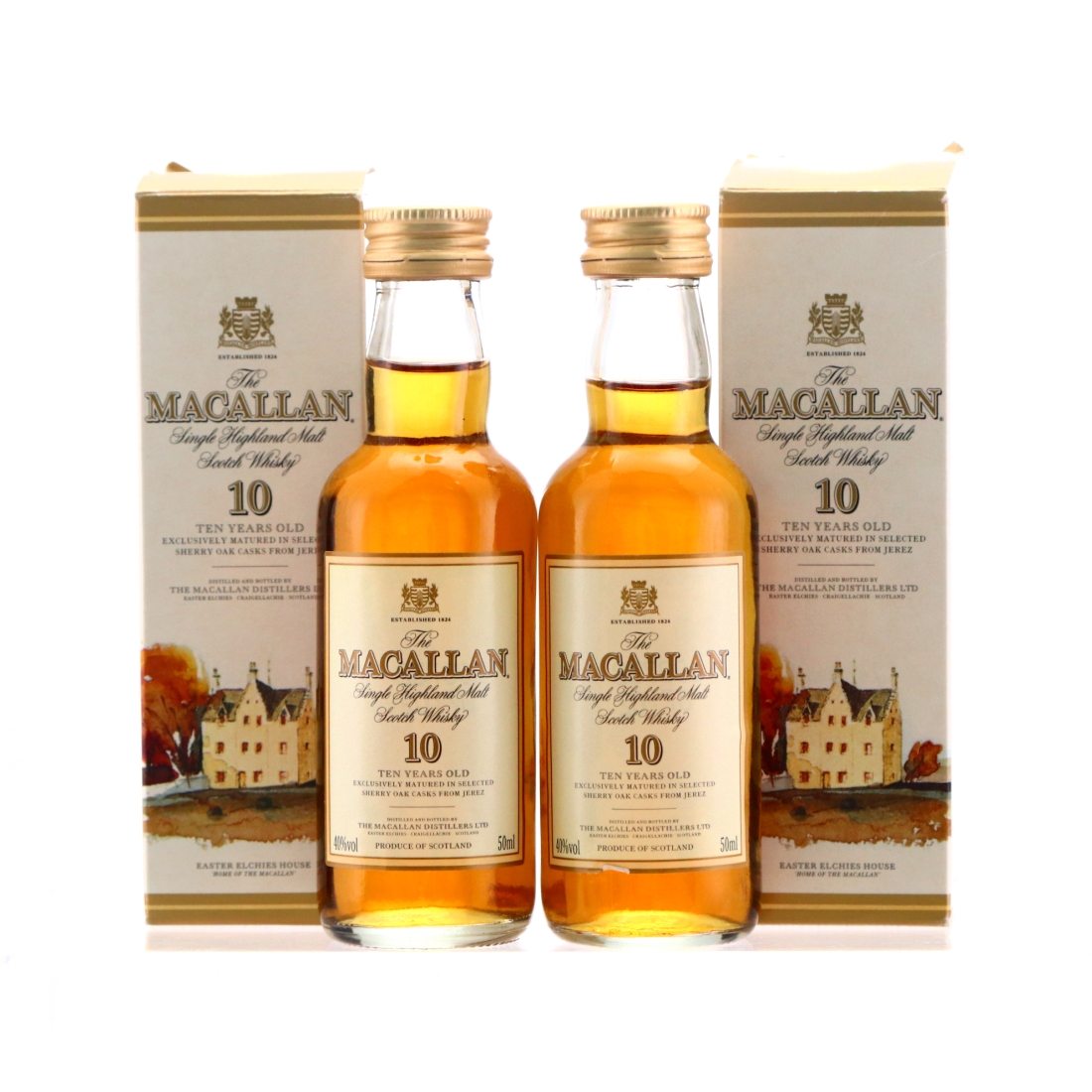 Macallan 10 Year Old Miniature early 2000s x 2