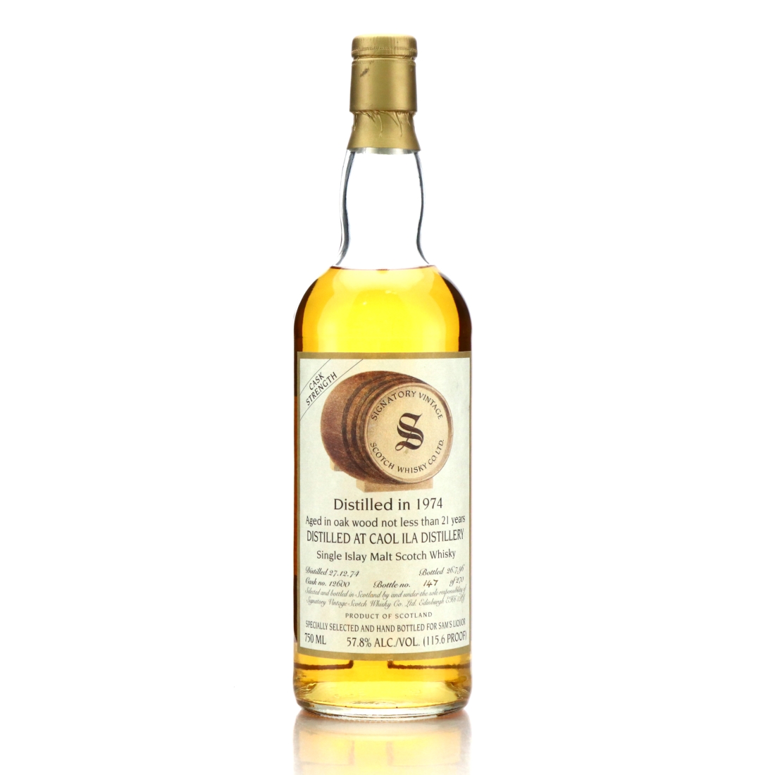 Caol Ila 1974 Signatory Vintage 21 Year Old 75cl / Kwik Wines, US