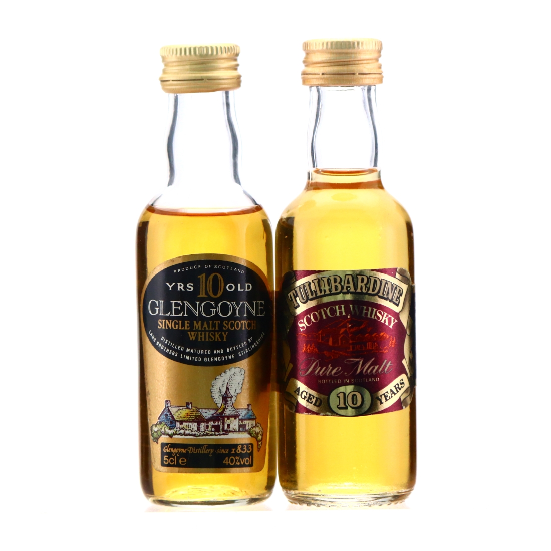 Glengoyne & Tullibardine 10 Year Old Miniatures x 2 