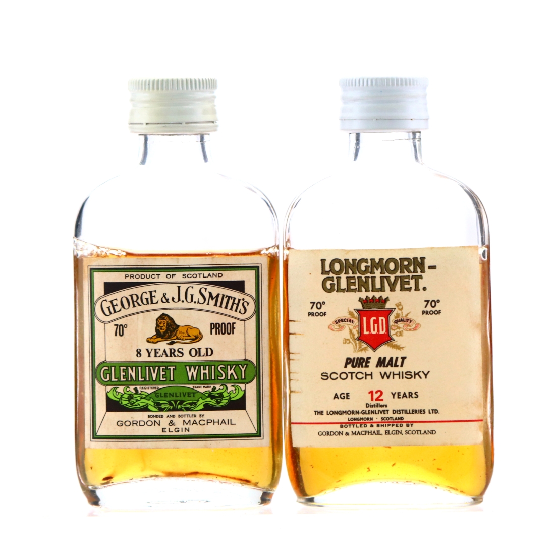 Glenlivet Gordon and MacPhail Miniatures x 2