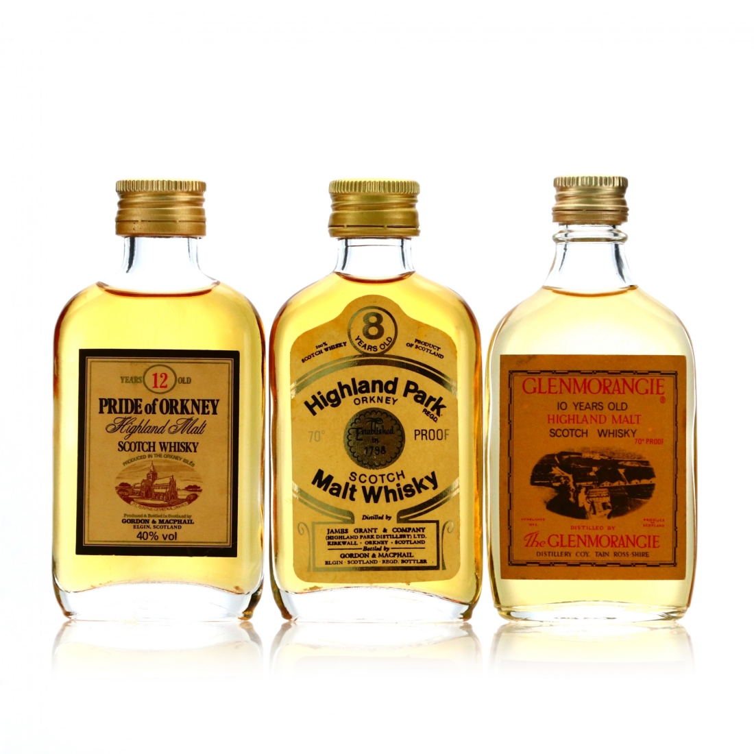 Pride of Orkney 12 Year Old & Highland Park 8 Year Old / Miniatures x 3