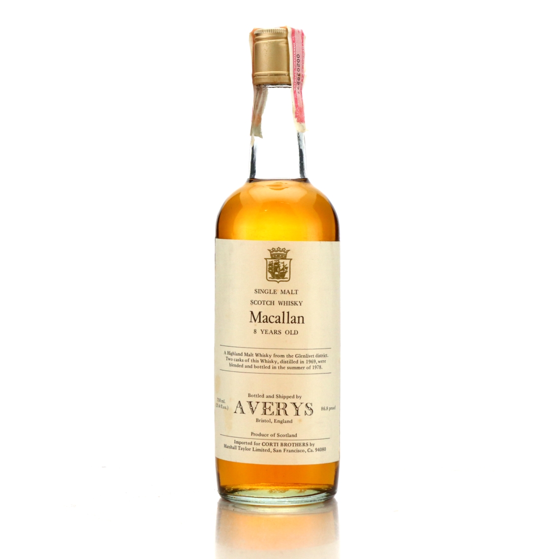 Macallan 1969 Averys for Corti Brothers 8 Year Old / US Import