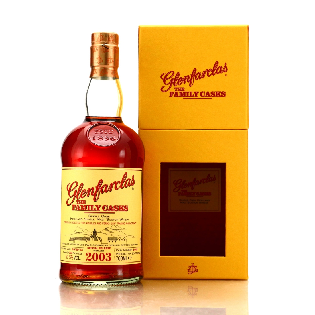 Glenfarclas 2003 Family Cask #1448 / Nickolls & Perks 215th Anniversary