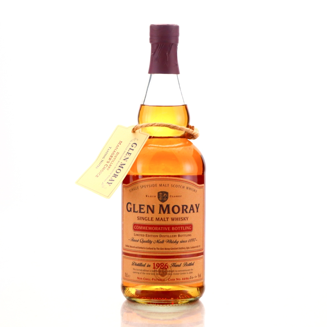 Glen Moray 1986 Commemorative Bottling #4696 / Bottle No.6 - Signed
