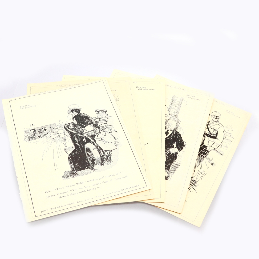 Johnnie Walker 1919 Punch Advert x 5