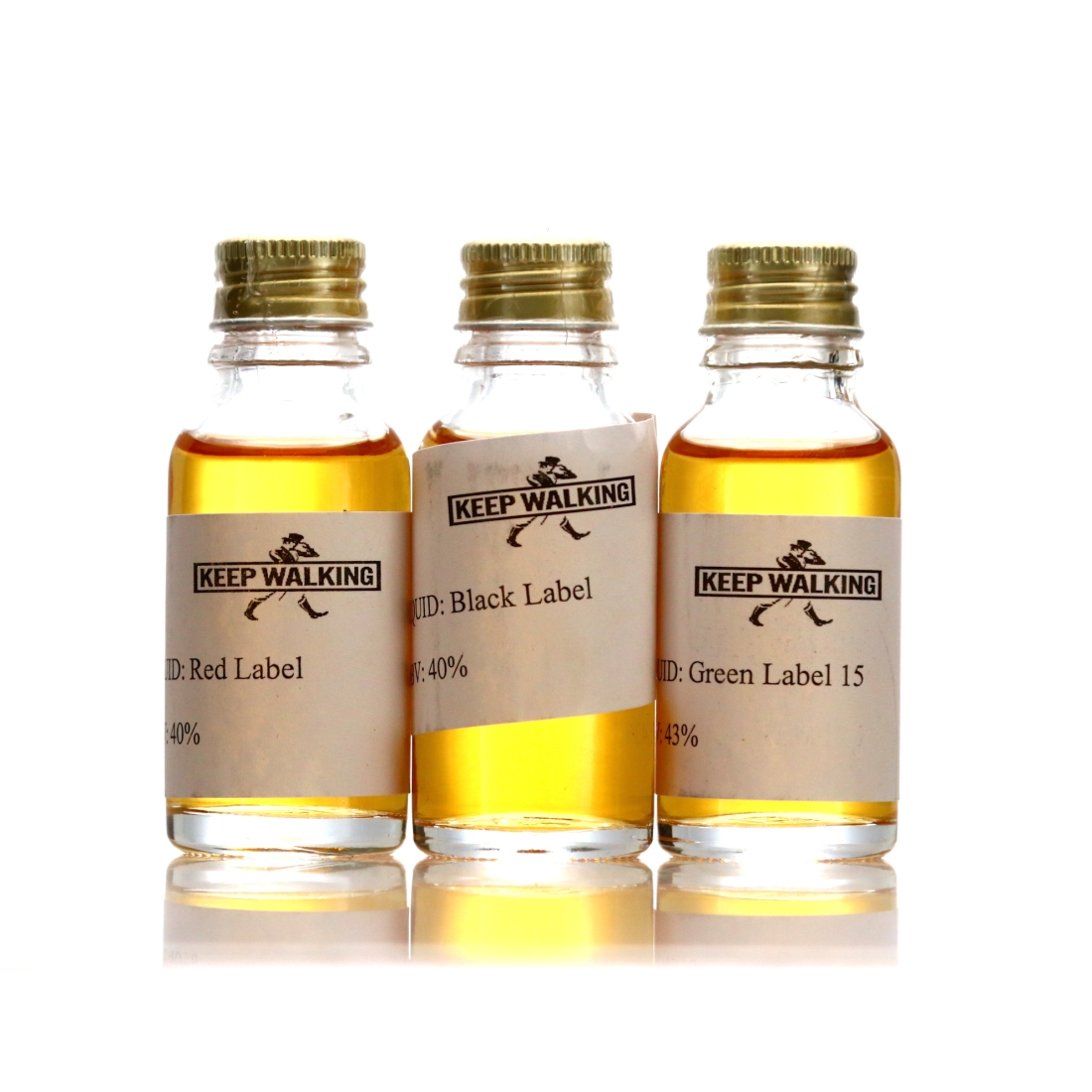 Johnnie Walker Red, Black & Green Label Miniature x 3 / Princes Street
