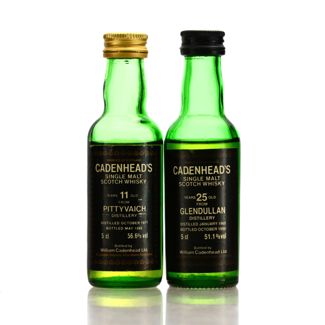 Pittyvaich & Glendullan Cadenhead's Miniature x 2