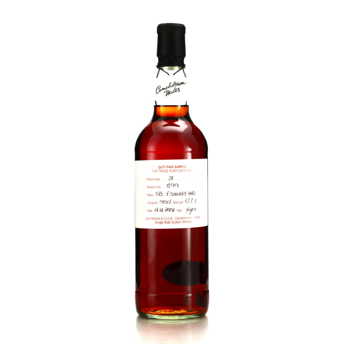 Springbank 2002 Duty Paid Sample 16 Year Old / Fresh Sherry Hogshead