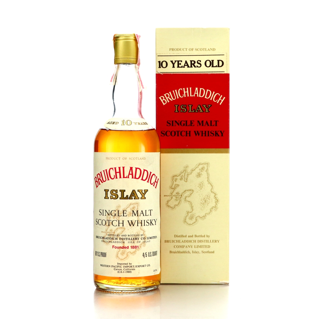 Bruichladdich 10 Year Old 1970s / Western Pacific Import, US