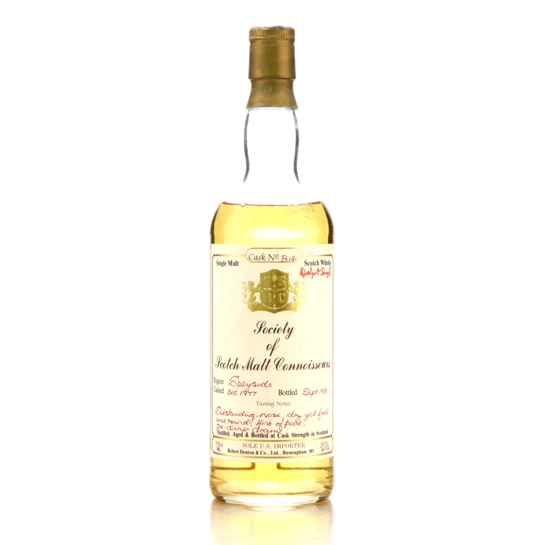 Speyside Single Malt 1977 Society of Scotch Malt Connoisseurs 75cl / US Import