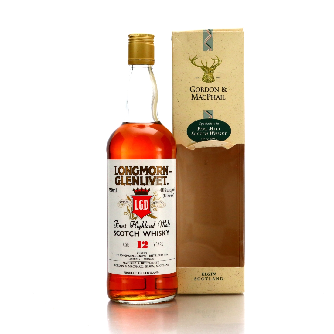 Longmorn 12 Year Old Gordon and MacPhail 75cl 1990s / John Gross Import, US