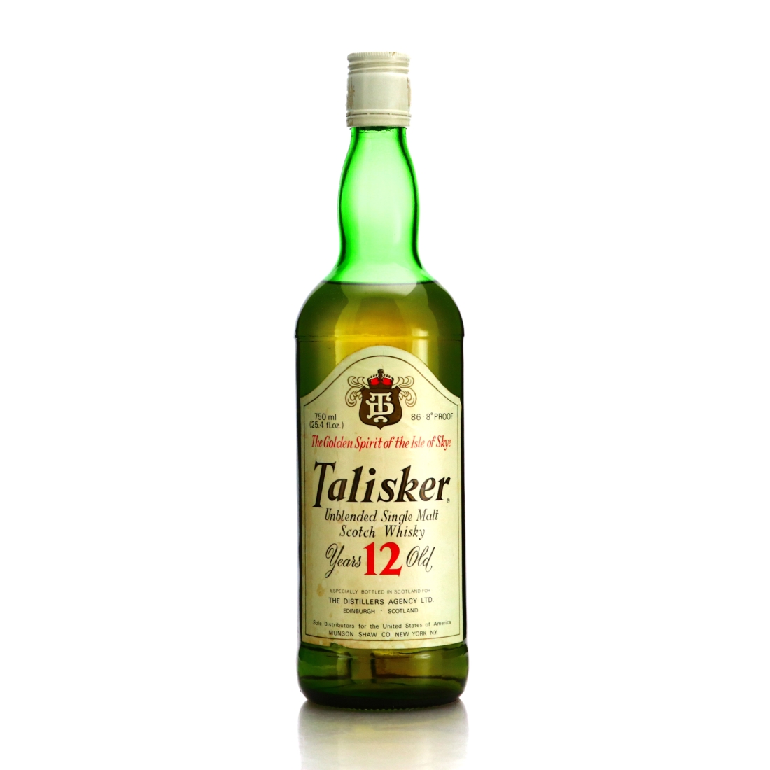 Talisker 12 Year Old Distillers Agency 1980s / Munson Shaw Import, US
