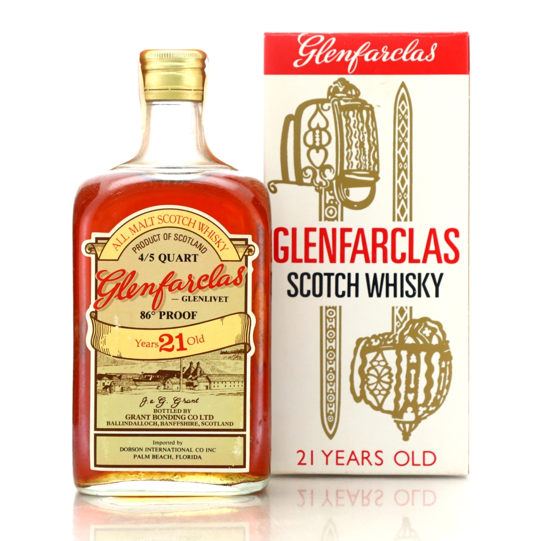 Glenfarclas 21 Year Old Grant Bonding Co 1970s / Dobson Import, US