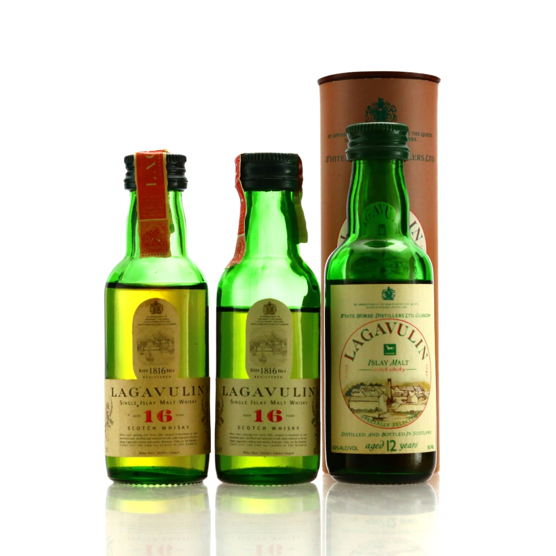 Lagavulin White Horse Miniature x 3