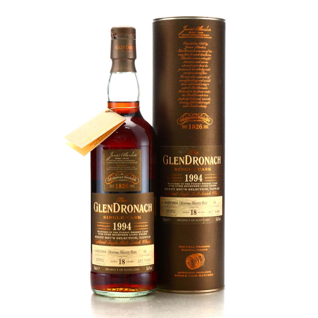 Glendronach 1994 Single Oloroso Cask 18 Year Old #68 / Kenny Hsu's Selection Taiwan