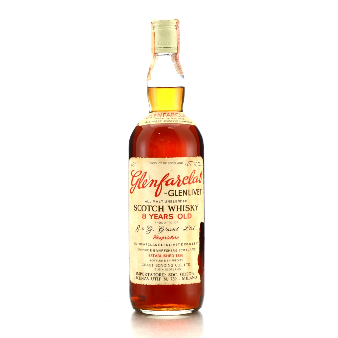 Glenfarclas 8 Year Old Grant Bonding Co 1970s / Odeon Import