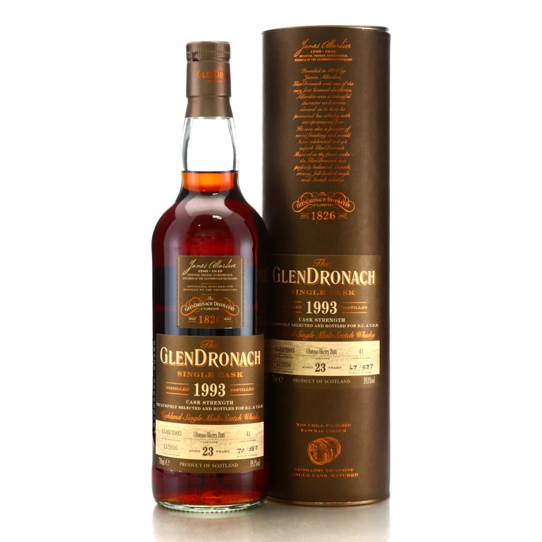 Glendronach 1993 Single Oloroso Cask 23 Year Old #41 / DC & TDM