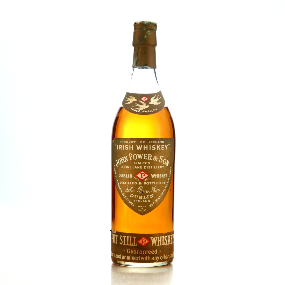 John Power & Son Gold Label Irish Whiskey circa 1950s / US Import