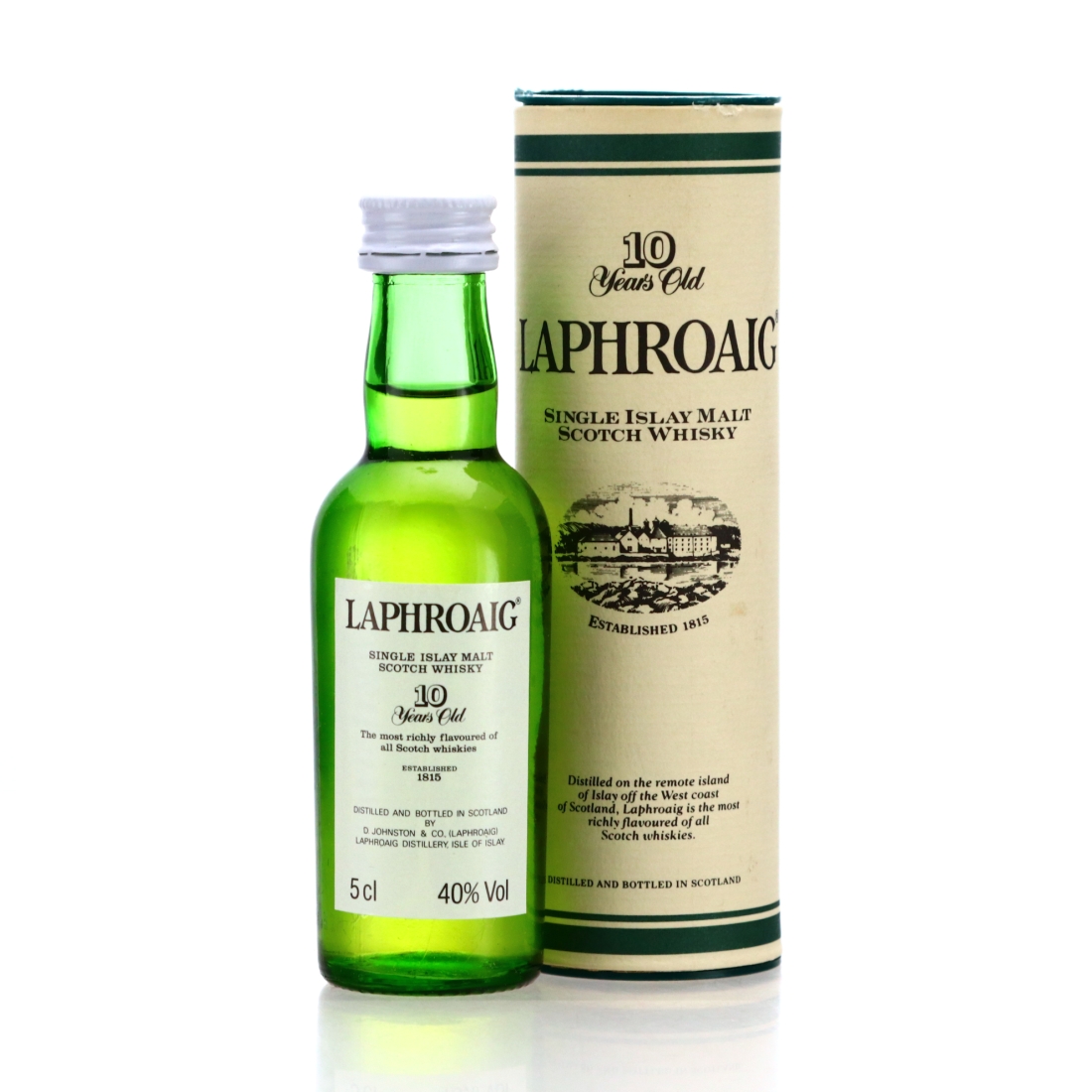 Laphroaig 10 Year Old pre-Royal Warrant Miniature 1990s