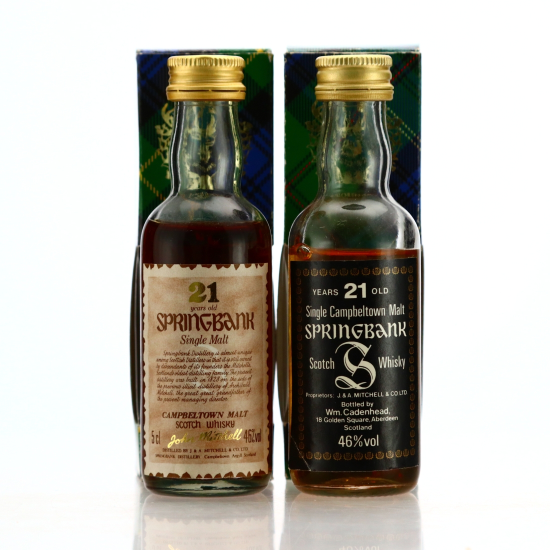 Springbank 21 Year Old Miniatures x 2