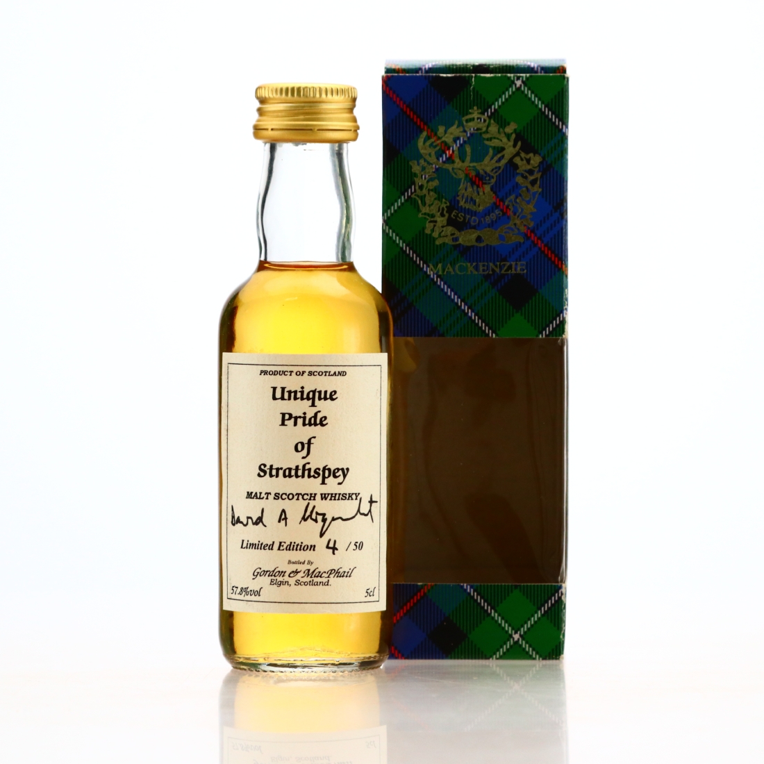 Unique Pride of Strathspey Gordon and MacPhail Miniature