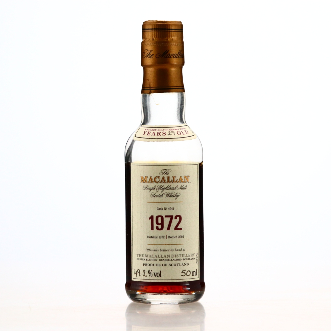 Macallan 1972 Fine and Rare 29 Year Old #4041 Miniature