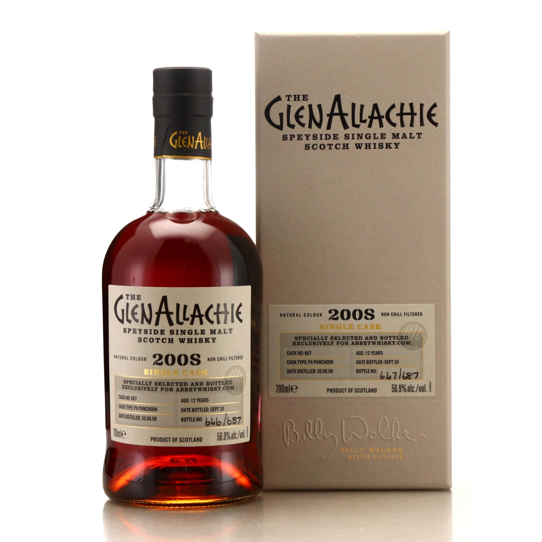 Glenallachie 2008 Single PX Cask 12 Year Old #667 / Abbey Whisky