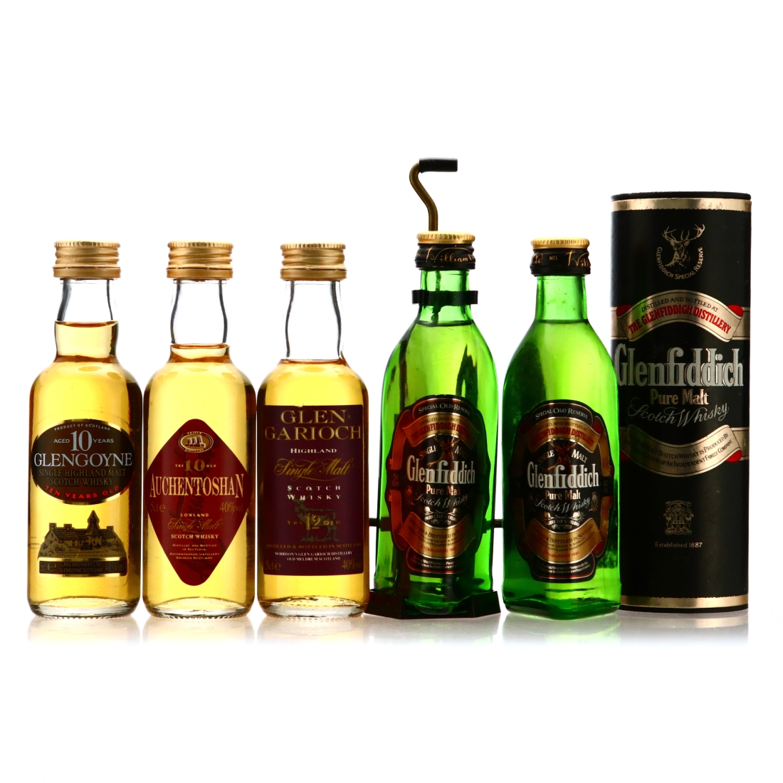 Single Malt Miniatures includes Glenfiddich x 5 