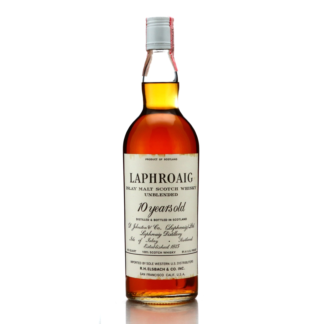 Laphroaig 10 Year Old early 1970s / R.H. Elsbach Import, US
