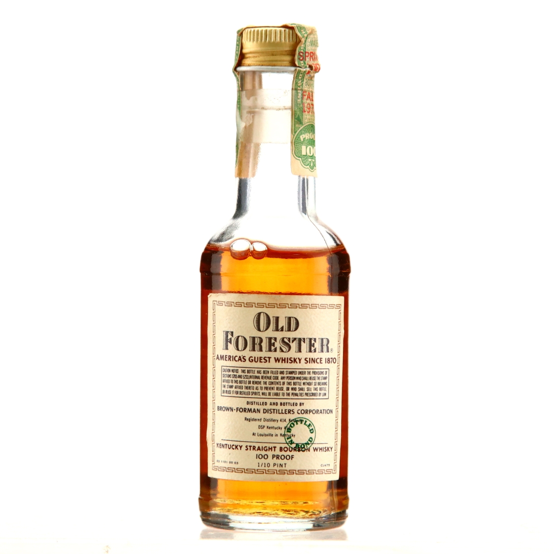 Old Forester Bottled in Bond Bourbon Miniature 1976
