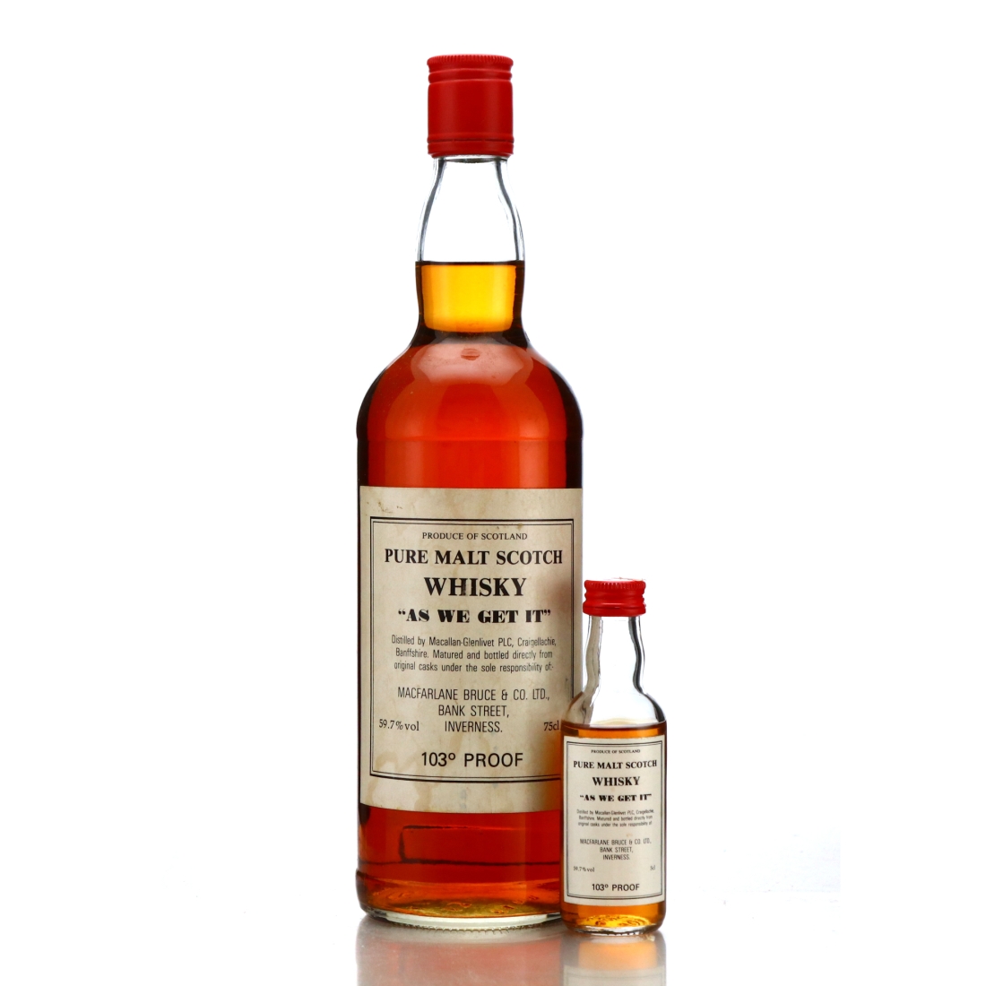 Macallan As We Get It 103 Proof 1980s 75cl plus Miniature