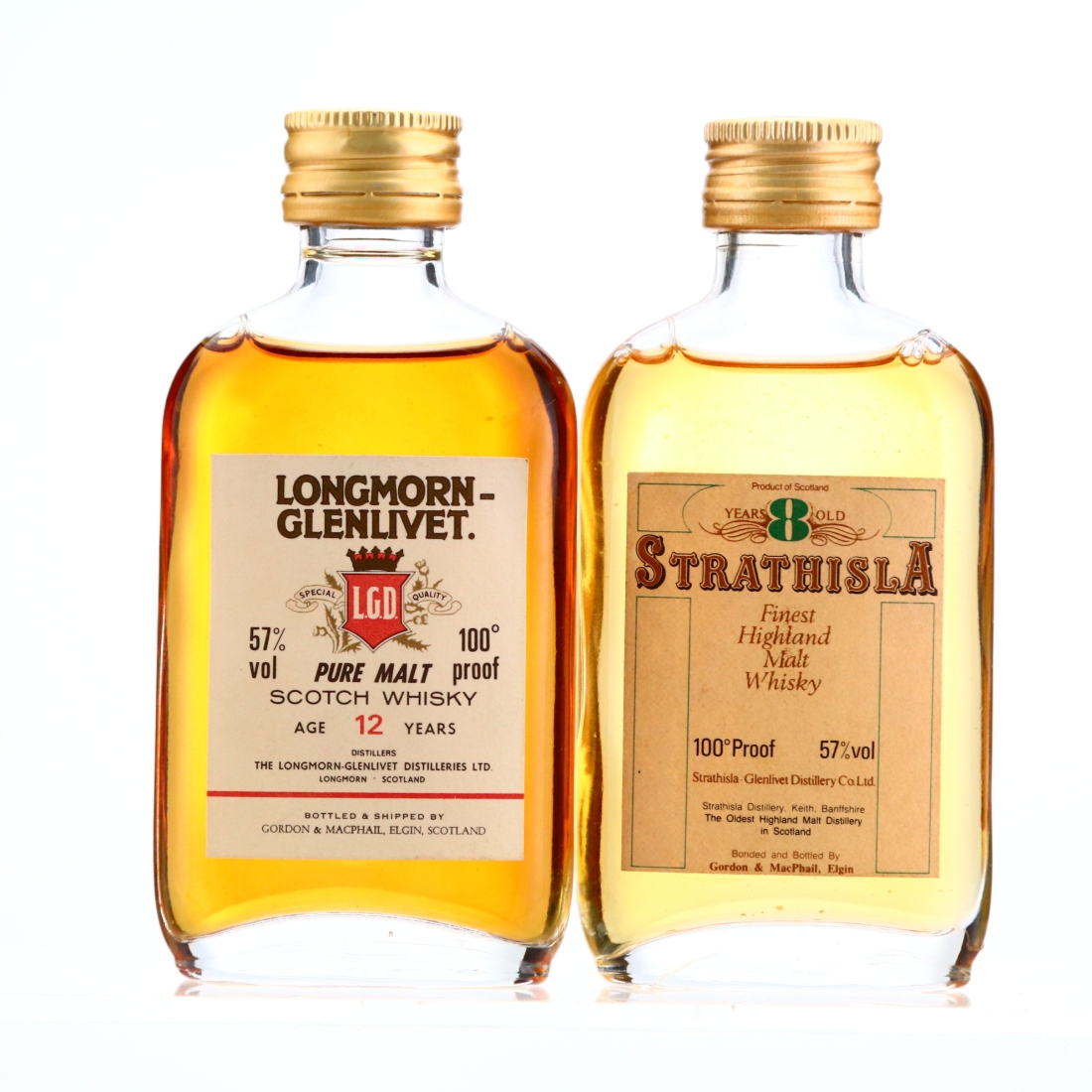 Strathisla & Longmorn Gordon and MacPhail Miniature x 2