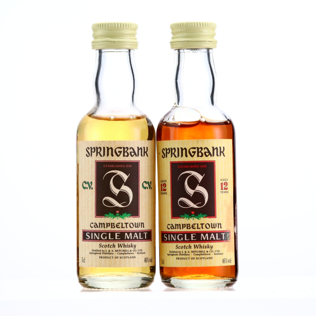 Springbank Green Thistle Miniatures x 2