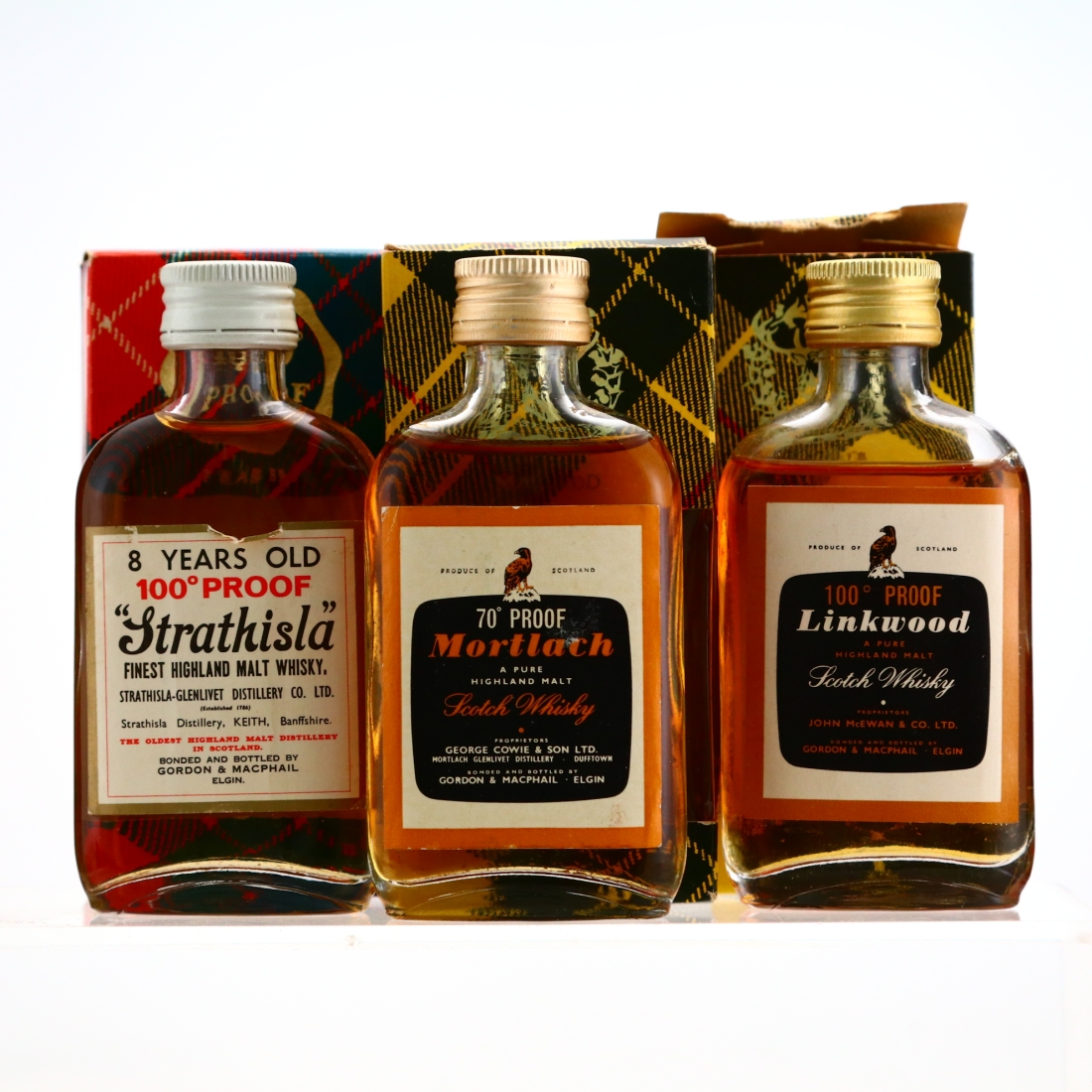 Gordon and MacPhail Miniatures x 3 1970s