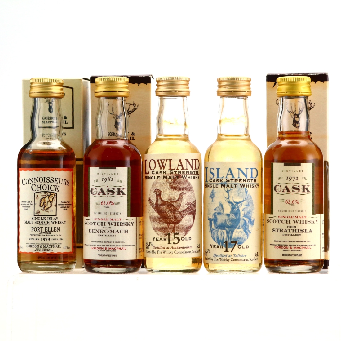Gordon and MacPhail & Whisky Connoisseur Miniature x 5 / includes Port Ellen 