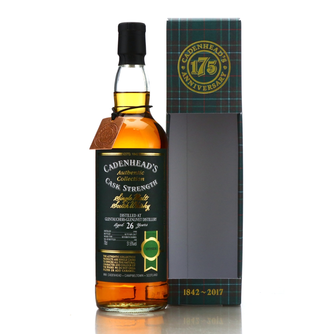 Glentauchers 1990 Cadenhead's 26 Year Old / 175th Anniversary