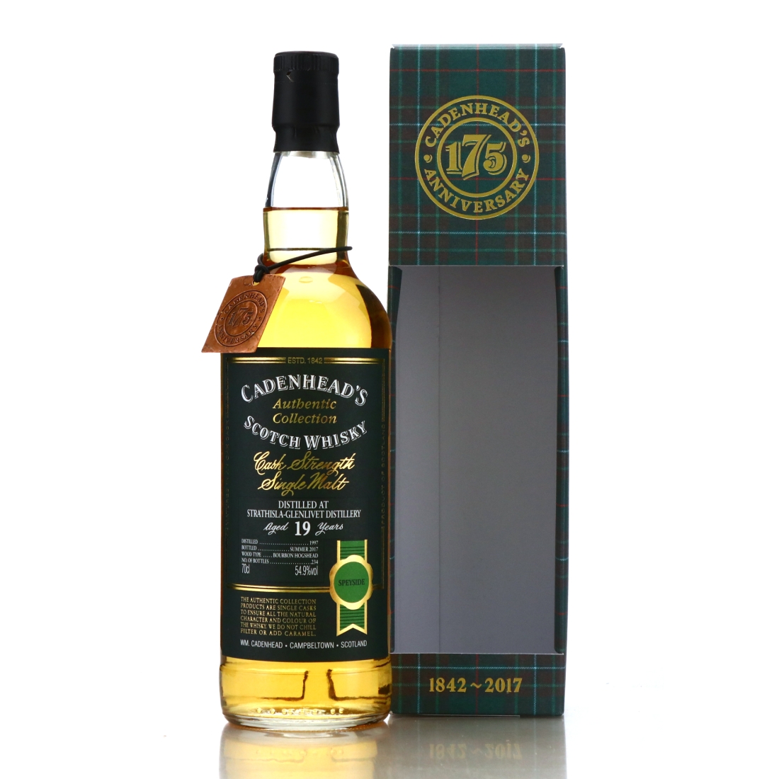 Strathisla 1997 Cadenhead's 19 Year Old / 175th Anniversary