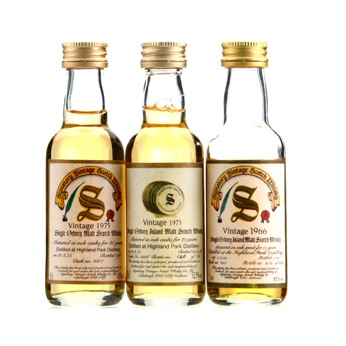 Highland Park Signatory Vintage Miniature x 3