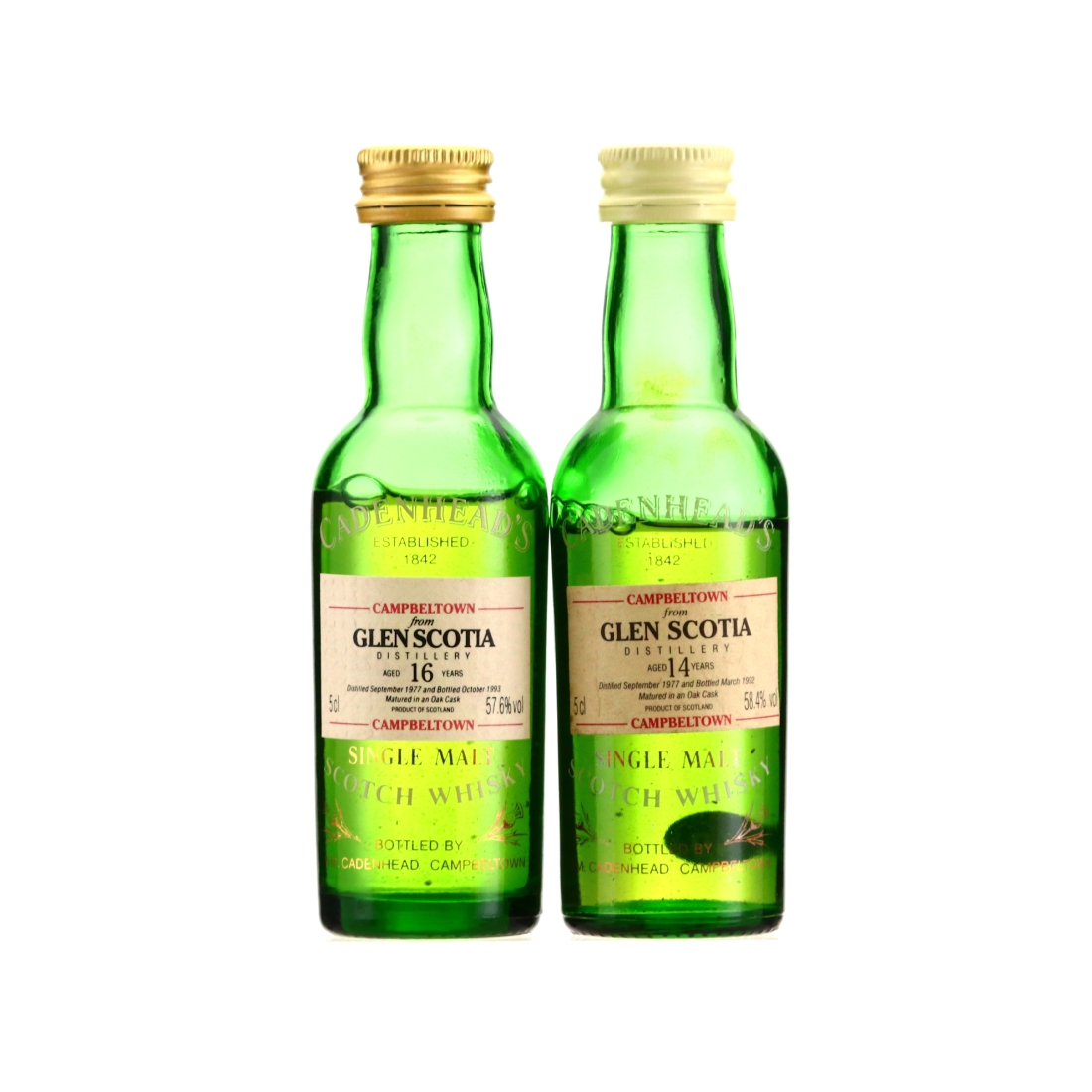 Glen Scotia 1977 Cadenhead's Miniature x 2