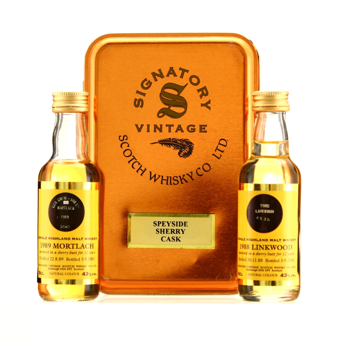 Signatory Vintage Speyside Sherry Cask Miniature Gift Set / Linkwood & Mortlach