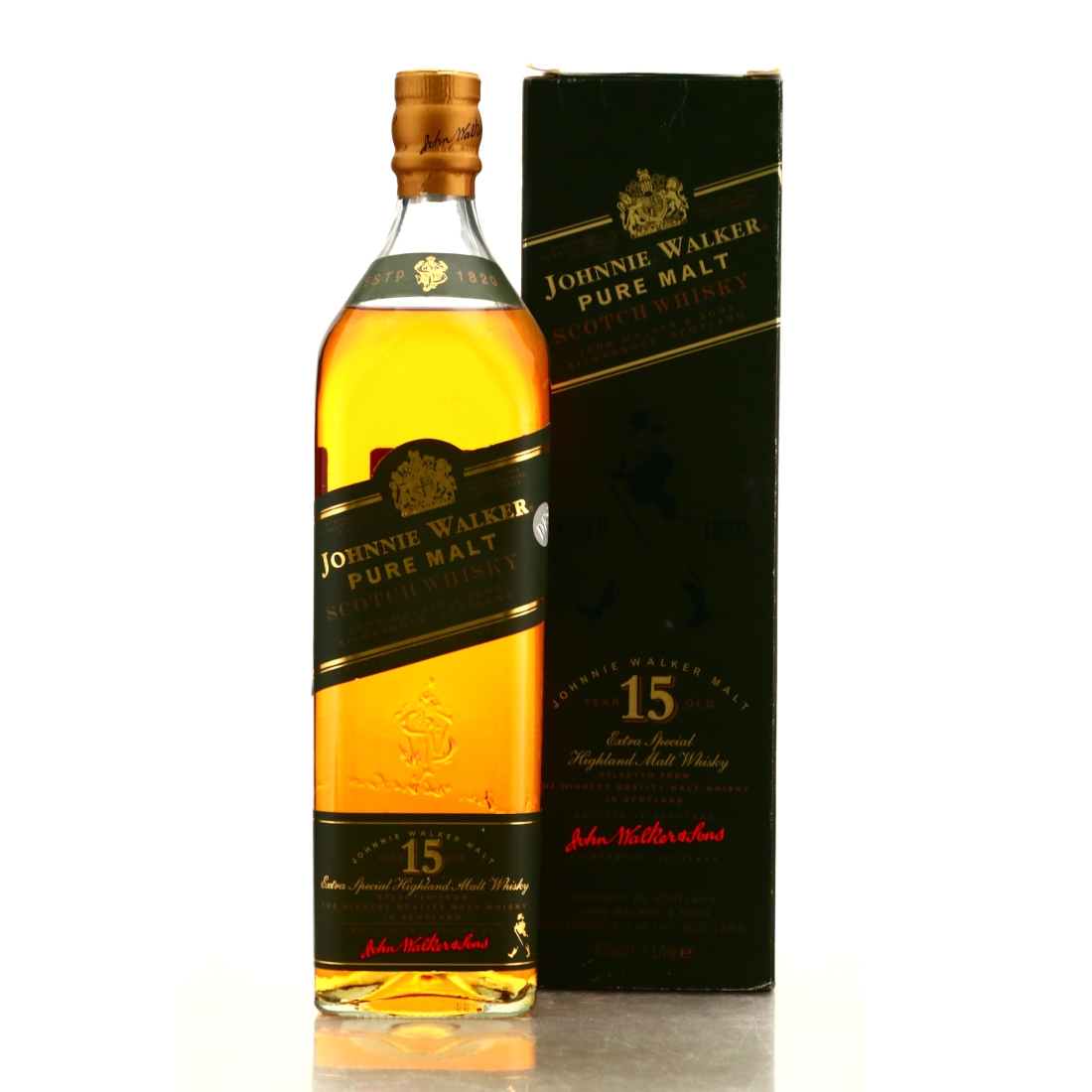 Johnnie Walker Pure Malt 15 Year Old 1 Litre / 'Green Label'