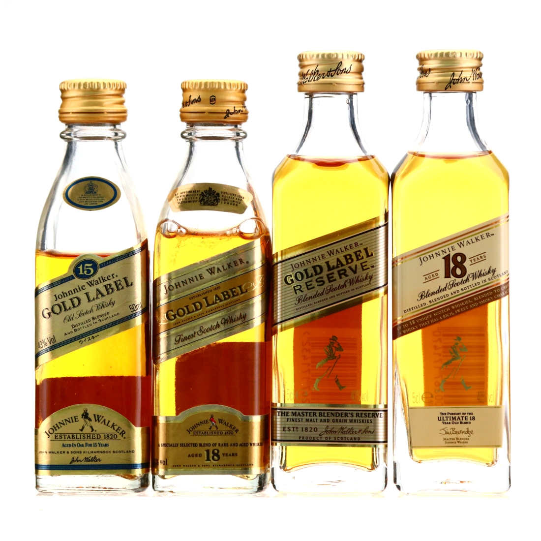 Johnnie Walker Gold Label Miniature x 4