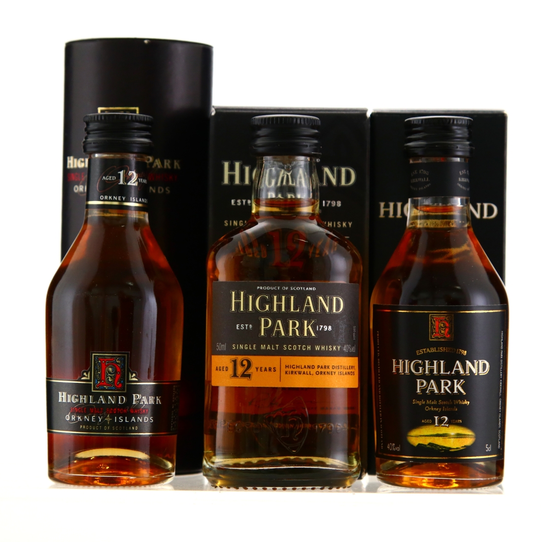 Highland Park 12 Year Old Miniature x 3