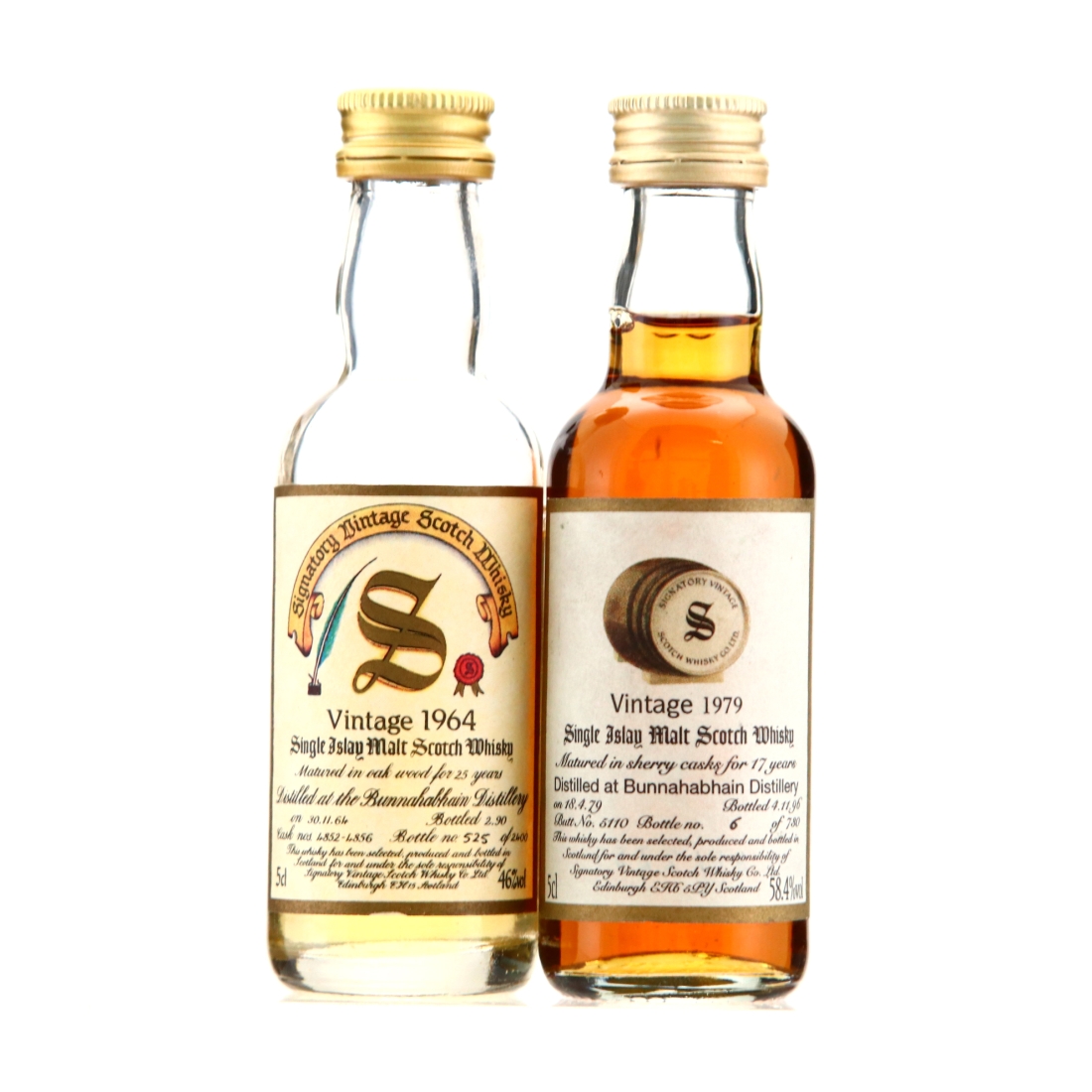 Bunnahabhain Signatory Vintage Miniature x 2
