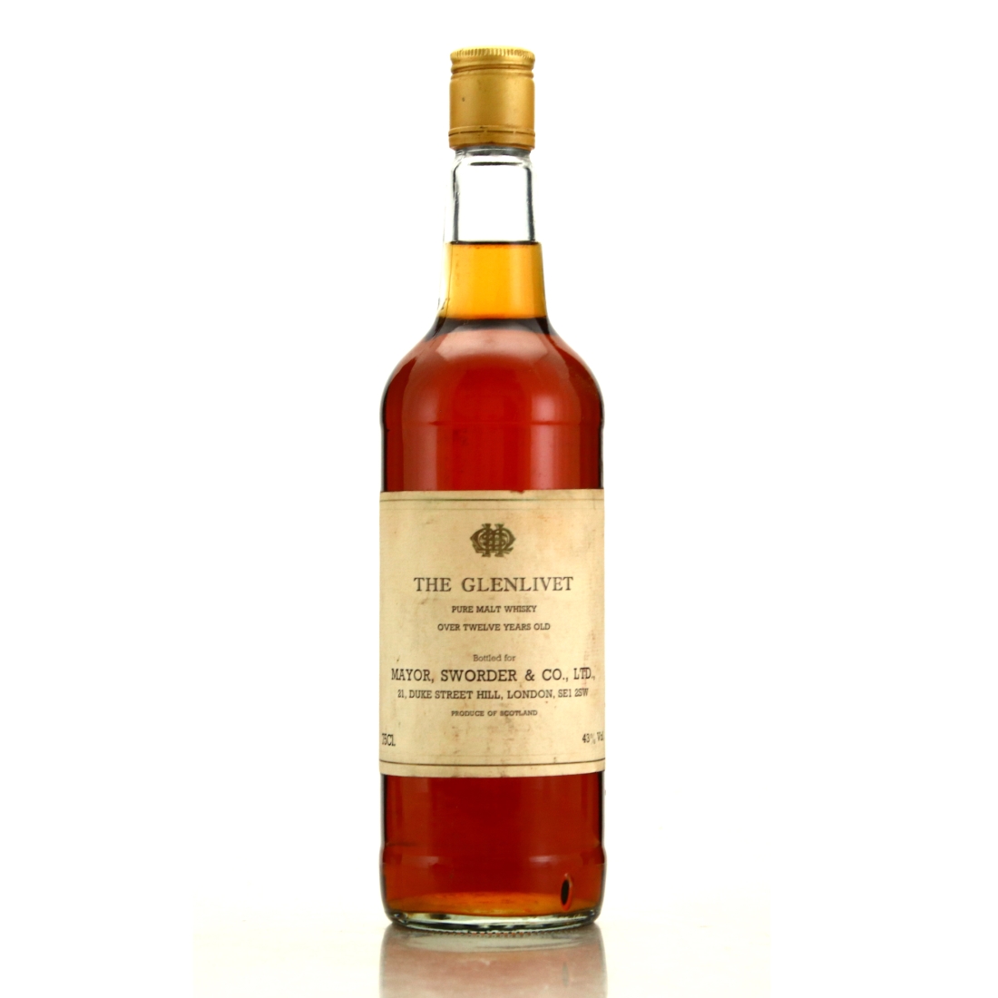 Glenlivet  12 Year Old  Mayor, Sworder and Co 1980s