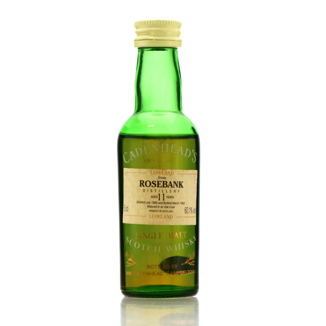Rosebank 1980 Cadenhead's 11 Year Old Miniature