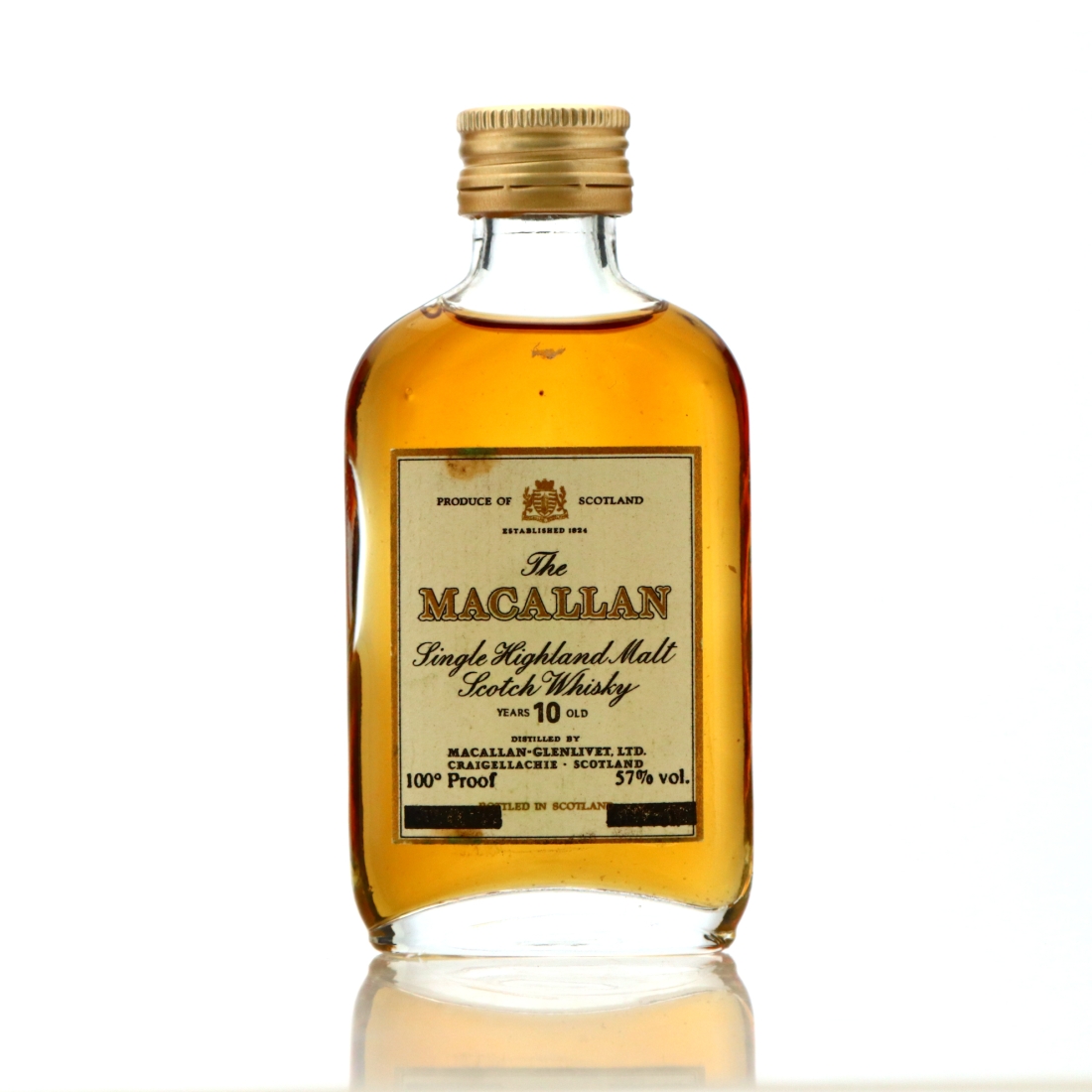 Macallan 10 Year Old 100 Proof Miniature 4cl 1970s