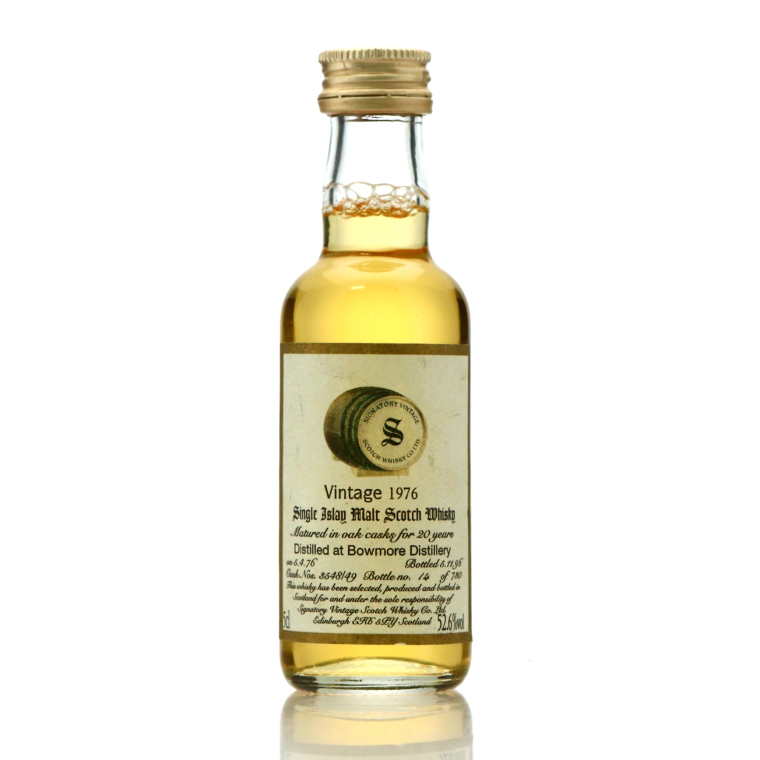 Bowmore 1976 Signatory Vintage 20 Year Old Miniature