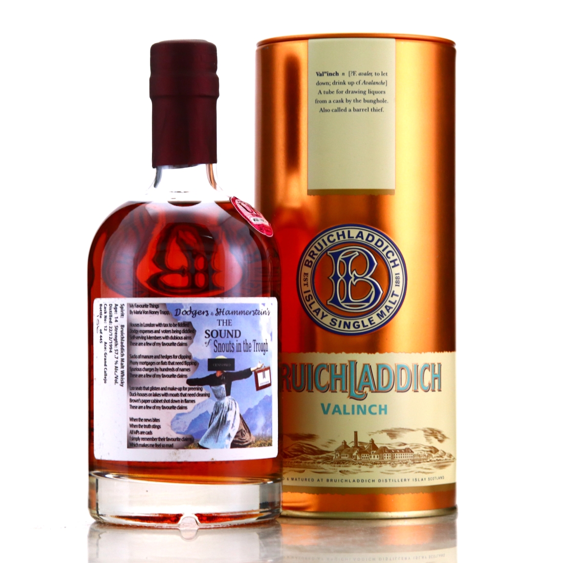 Bruichladdich 1994 Valinch 14 Year Old 'The Sound of Snouts in the Trough'